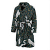 Heron Pattern Print Men Long Robe-grizzshop