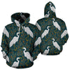 Heron Pattern Print Men Women Pullover Hoodie-grizzshop