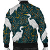 Heron Pattern Print Men's Bomber Jacket-grizzshop