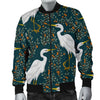 Heron Pattern Print Men's Bomber Jacket-grizzshop