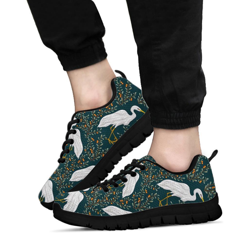 Heron Pattern Print Sneaker Shoes For Men Women-grizzshop