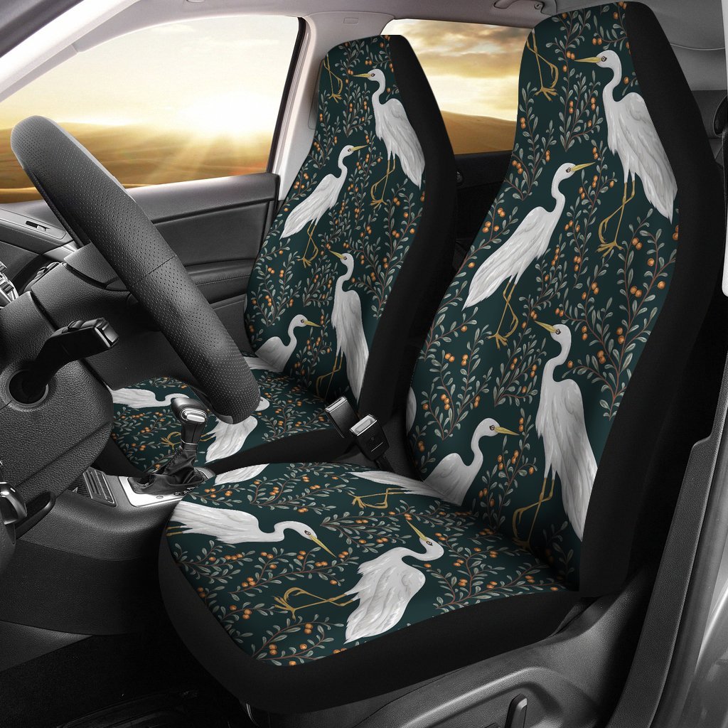 Heron Pattern Print Universal Fit Car Seat Covers-grizzshop
