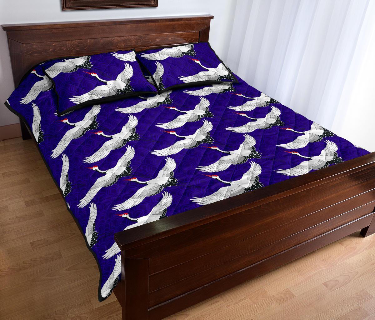 Heron Print Pattern Bed Set Quilt-grizzshop