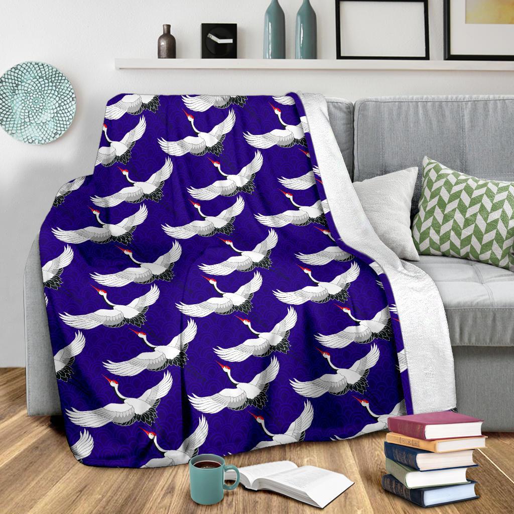 Heron Print Pattern Blanket-grizzshop