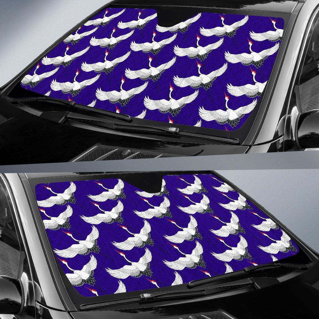 Heron Print Pattern Car Sun Shade-grizzshop