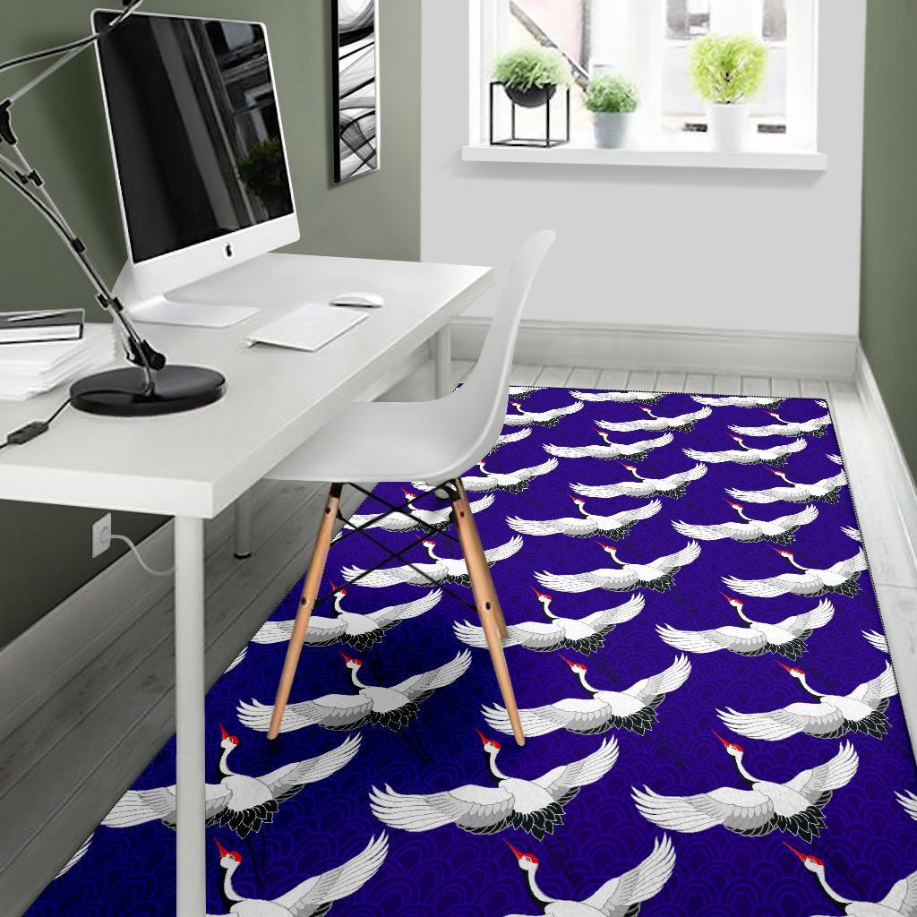 Heron Print Pattern Floor Mat-grizzshop