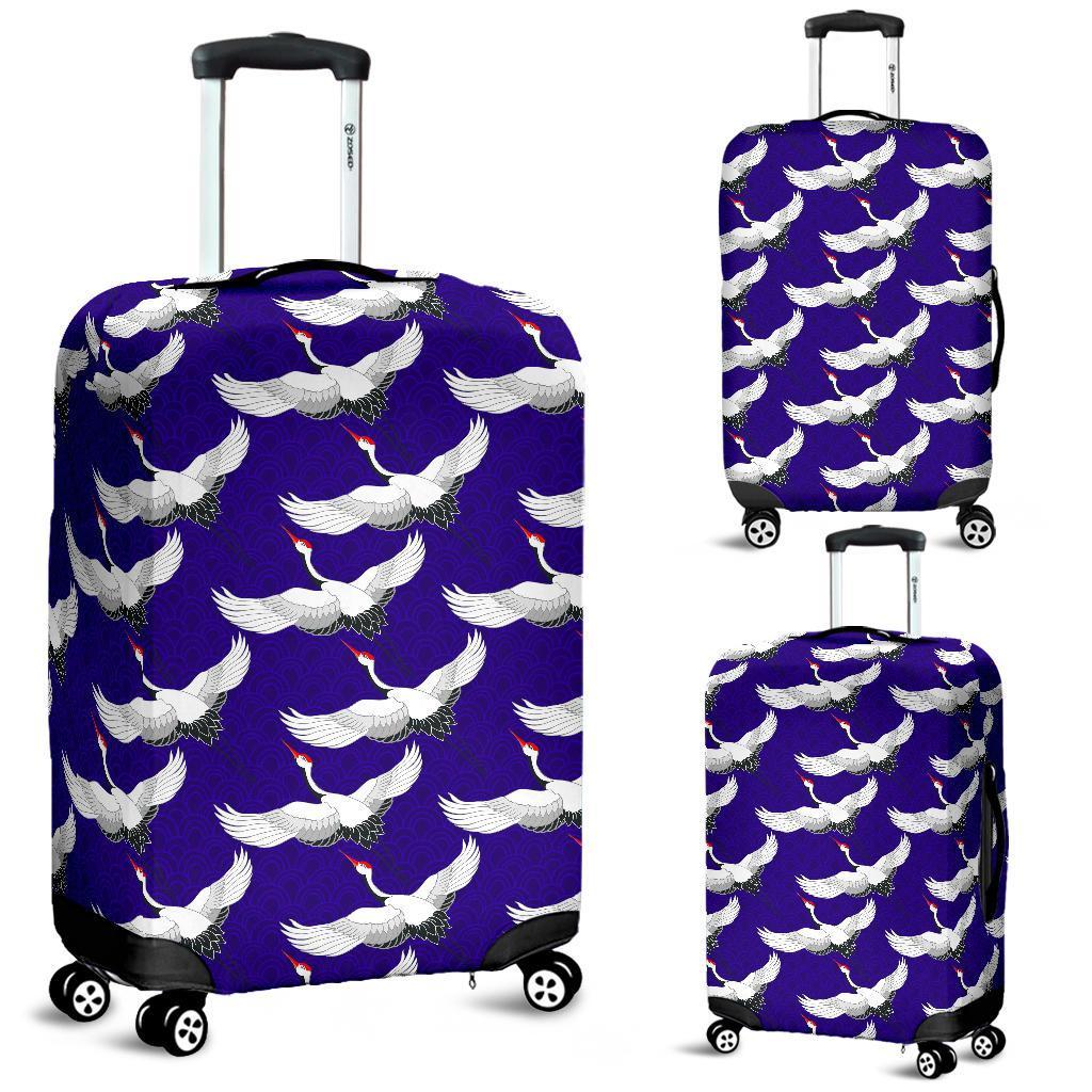 Heron Print Pattern Luggage Cover Protector-grizzshop