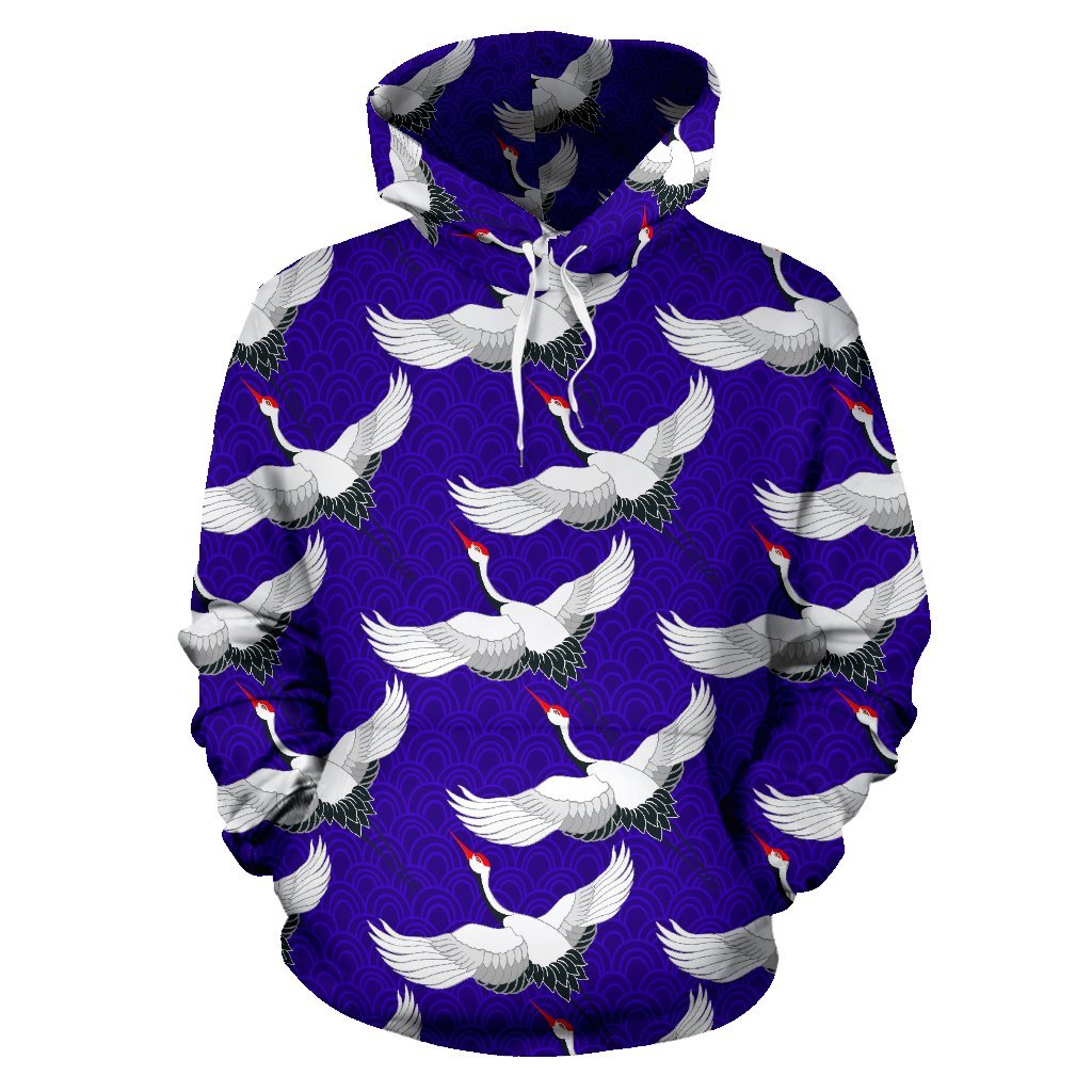 Heron Print Pattern Men Women Pullover Hoodie-grizzshop