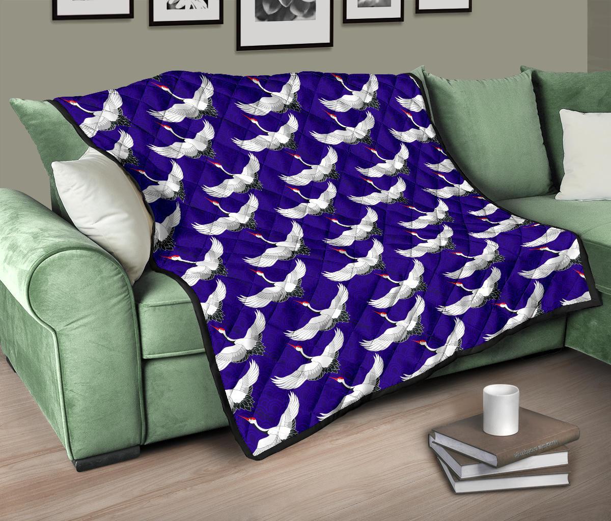 Heron Print Pattern Quilt-grizzshop