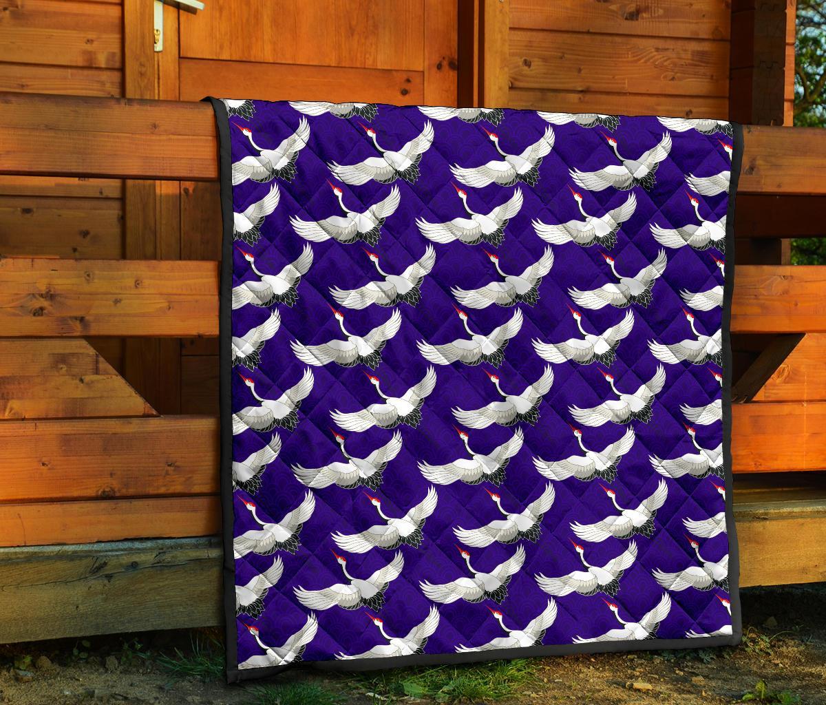 Heron Print Pattern Quilt-grizzshop