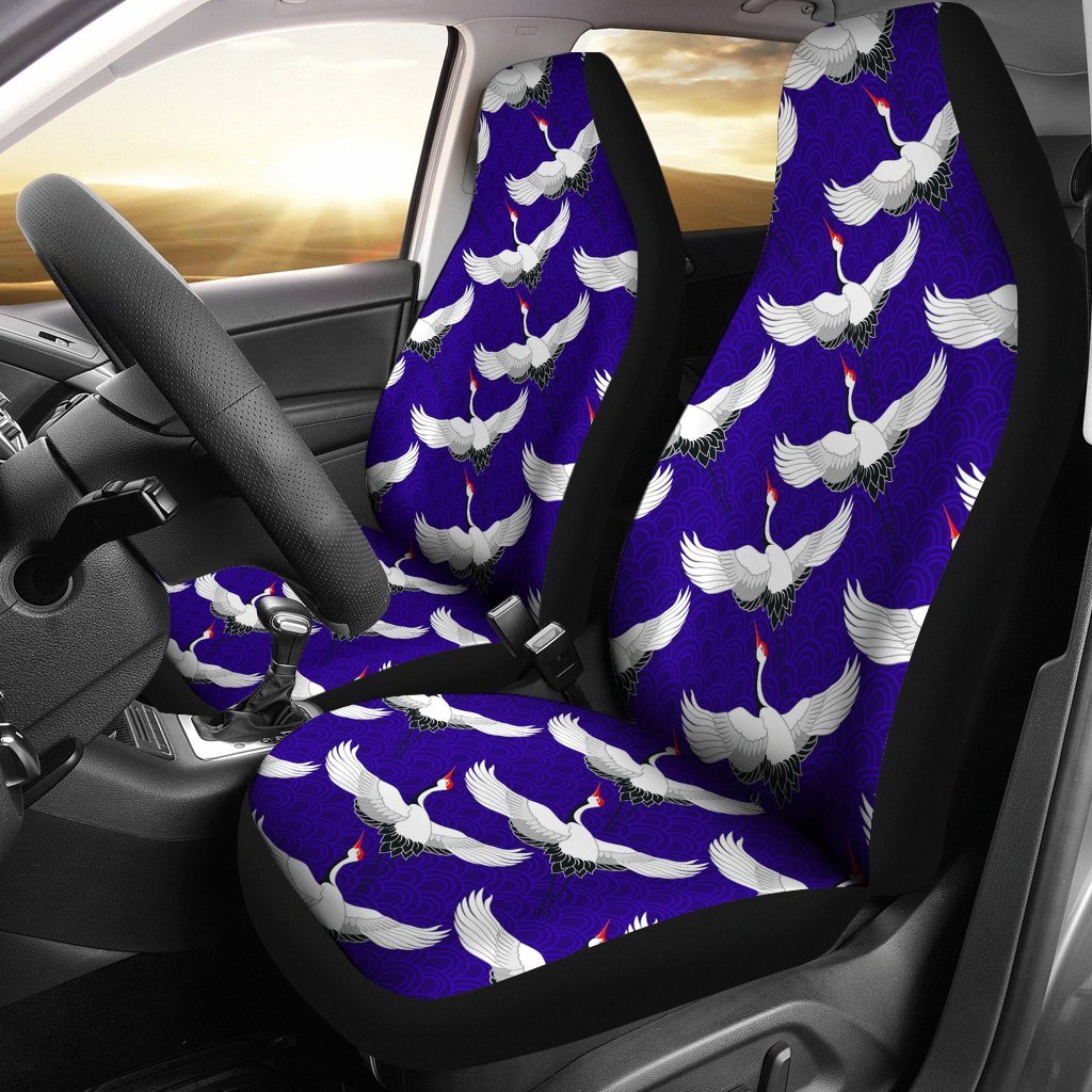 Heron Print Pattern Universal Fit Car Seat Covers-grizzshop