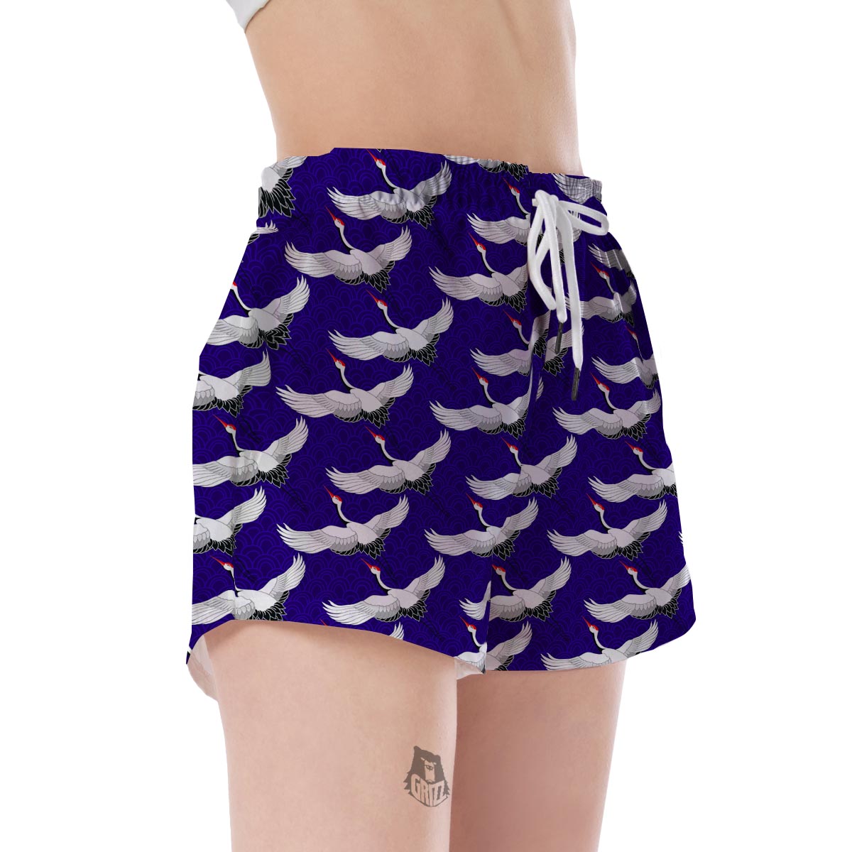 Heron Print Pattern Women's Shorts-grizzshop