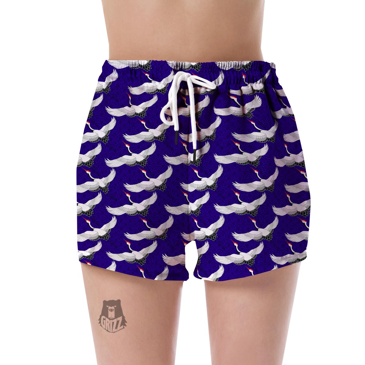 Heron Print Pattern Women's Shorts-grizzshop