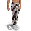 Hexagon Marble White Pink And Black Print Men's Leggings-grizzshop