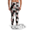 Hexagon Marble White Pink And Black Print Men's Leggings-grizzshop