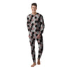 Hexagon Marble White Pink And Black Print Men's Pajamas-grizzshop