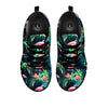 Hibiscus And Tropical Flamingo Print Pattern Black Sneaker-grizzshop