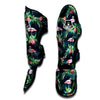 Hibiscus And Tropical Flamingo Print Pattern Muay Thai Shin Guards-grizzshop