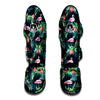 Hibiscus And Tropical Flamingo Print Pattern Muay Thai Shin Guards-grizzshop