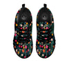 Hibiscus And Tropical Palm Print Pattern Black Sneaker-grizzshop