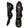 Hibiscus And Tropical Palm Print Pattern Muay Thai Shin Guards-grizzshop