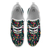 Hibiscus And Tropical Palm Print Pattern White Athletic Shoes-grizzshop