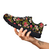 Hibiscus Blossom Tropical Print Pattern Black Sneaker-grizzshop