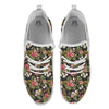 Hibiscus Blossom Tropical Print Pattern White Athletic Shoes-grizzshop