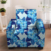 Hibiscus Blue Hawaiian Print Armchair Cover-grizzshop