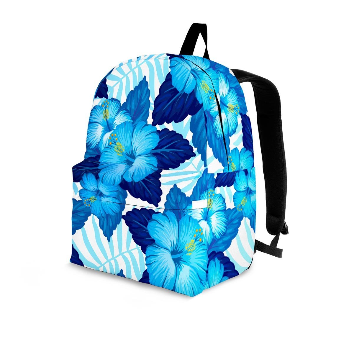 Hibiscus Blue Hawaiian Print Backpack-grizzshop