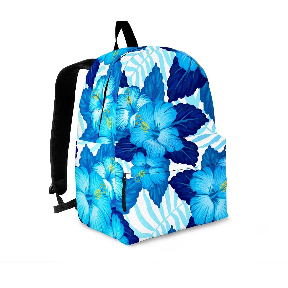 Hibiscus Blue Hawaiian Print Backpack-grizzshop