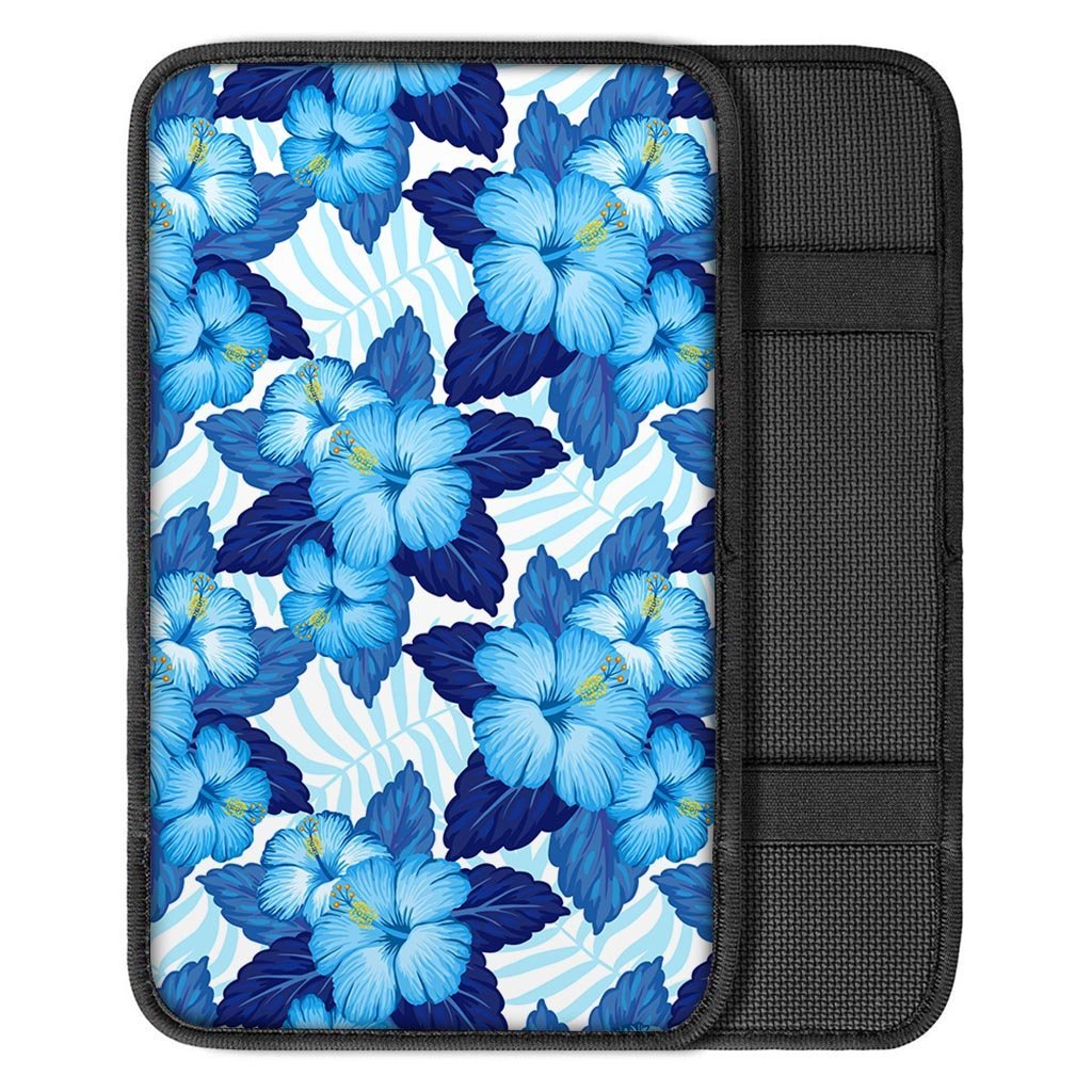 Hibiscus Blue Hawaiian Print Car Console Cover-grizzshop