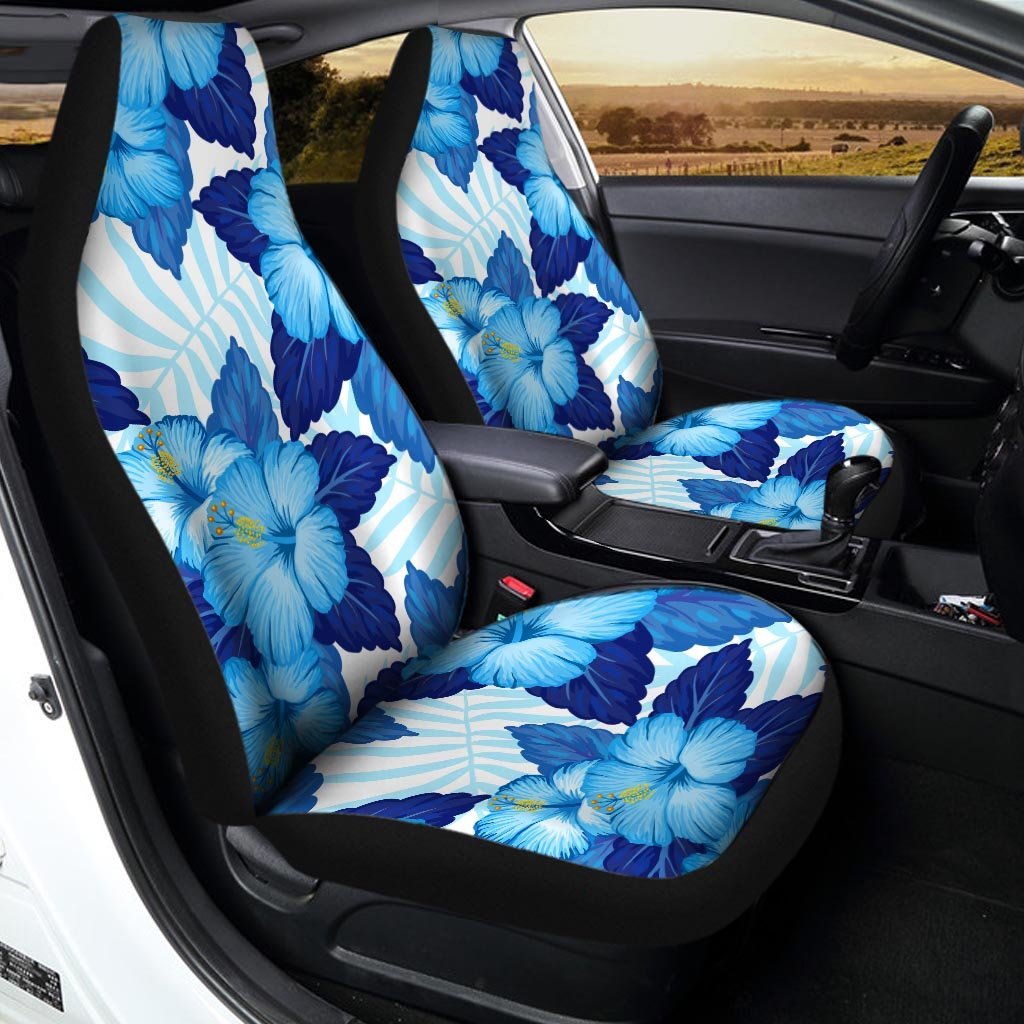 Hibiscus Blue Hawaiian Print Car Seat Covers-grizzshop