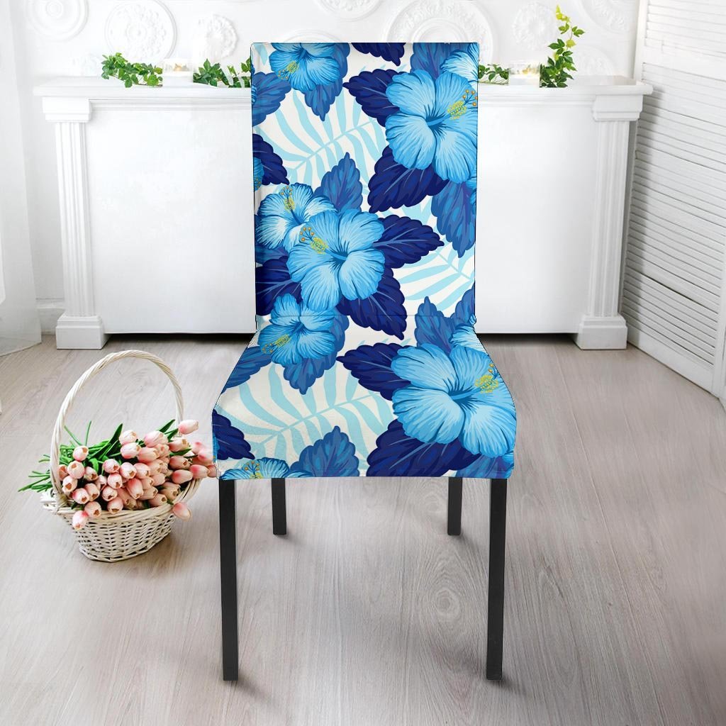 Hibiscus Blue Hawaiian Print Chair Cover-grizzshop