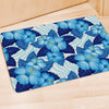 Hibiscus Blue Hawaiian Print Door Mat-grizzshop