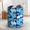 Hibiscus Blue Hawaiian Print Laundry Basket-grizzshop