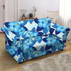 Hibiscus Blue Hawaiian Print Loveseat Cover-grizzshop