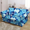 Hibiscus Blue Hawaiian Print Loveseat Cover-grizzshop