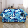 Hibiscus Blue Hawaiian Print Loveseat Cover-grizzshop