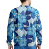 Hibiscus Blue Hawaiian Print Men's Sweatshirt-grizzshop