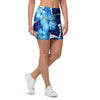 Hibiscus Blue Hawaiian Print Mini Skirt-grizzshop