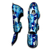 Hibiscus Blue Hawaiian Print Muay Thai Shin Guard-grizzshop