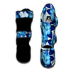 Hibiscus Blue Hawaiian Print Muay Thai Shin Guard-grizzshop