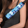 Hibiscus Blue Hawaiian Print Seat Belt Cover-grizzshop