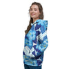 Hibiscus Blue Hawaiian Print Women's Hoodie-grizzshop