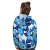 Hibiscus Blue Hawaiian Print Women's Hoodie-grizzshop