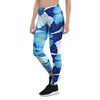 Hibiscus Blue Hawaiian Print Women's Leggings-grizzshop