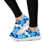 Hibiscus Blue Hawaiian Print Women's Sneakers-grizzshop