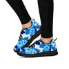 Hibiscus Blue Hawaiian Print Women's Sneakers-grizzshop