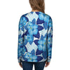 Hibiscus Blue Hawaiian Print Women's Sweatshirt-grizzshop